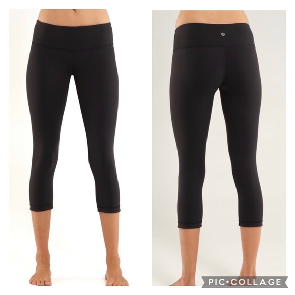 LULULEMON Black WUNDER UNDER Cropped Legging